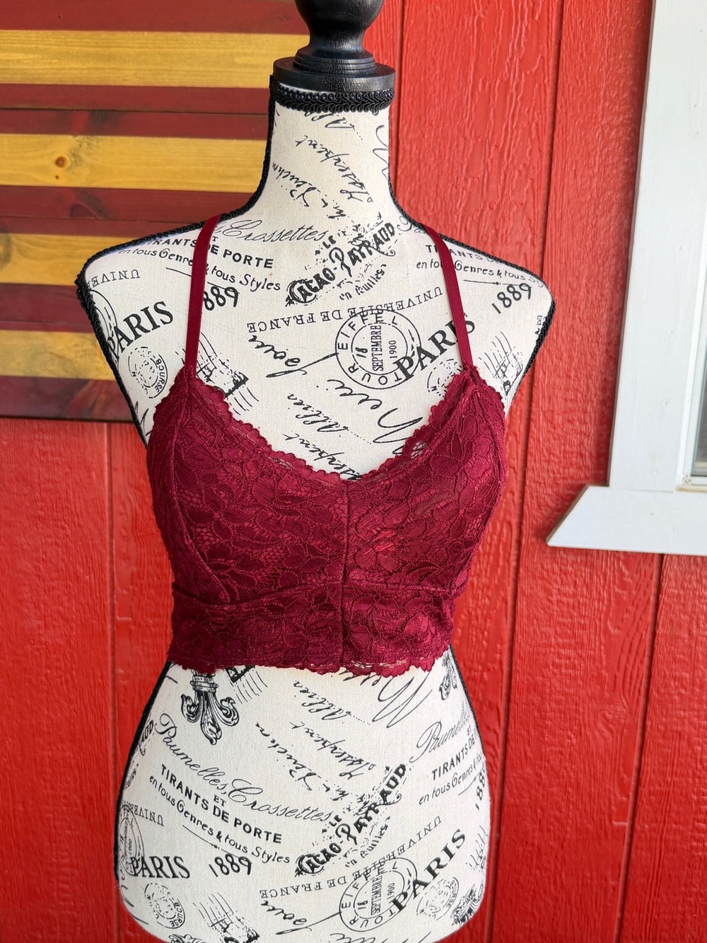 Bozzolo Red Lace Longline Bralette - Picture 2 of 4